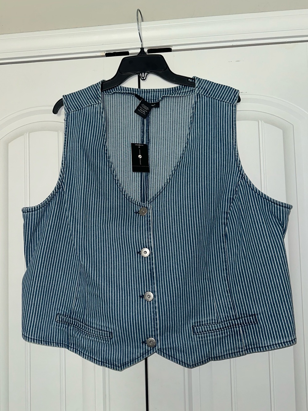 Plus size denim vest